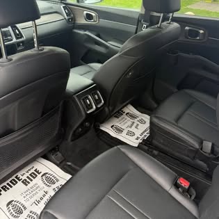 Front seats and console after a full interior detail